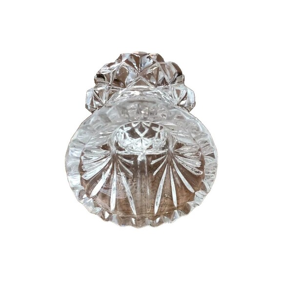 Vintage Toothpick Holder Pineapple Thistle Clear Lead Cut Glass Sawtooth Edge - Picture 4 of 5